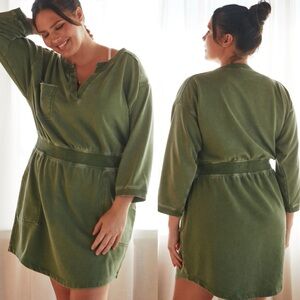 Anthropologie Daily Practice Trek Utility sweater Dress Olive Green Size XL